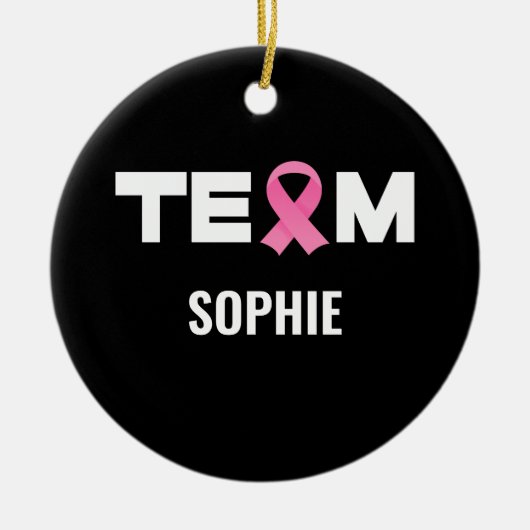 乳がんパーソナライズされた支援チーム認識度  セラミックオーナメント (正面)