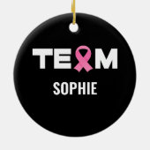 乳がんパーソナライズされた支援チーム認識度  セラミックオーナメント (裏面)