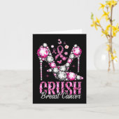 乳がんピンクきらきら光るハイヒールリボン カード (黄色い花)