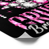 乳がんピンクきらきら光るハイヒールリボン ポスター (角)