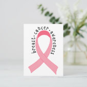 乳がんピンクのリボンはがき ポストカード (スタンド正面)