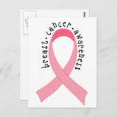 乳がんピンクのリボンはがき ポストカード (正面/裏面)