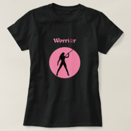 乳がんピンクの戦士女性Tシャツ Tシャツ