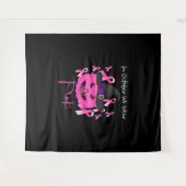 乳がんピンクカボチャのハロウィーン タペストリー (正面(横))