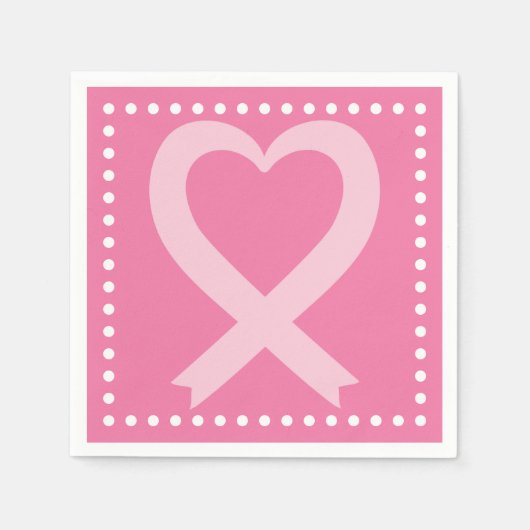 乳がんピンクハートリボンイベント スタンダードカクテルナプキン (正面)