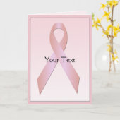 乳がんピンクリボンカスタムカード カード (黄色い花)