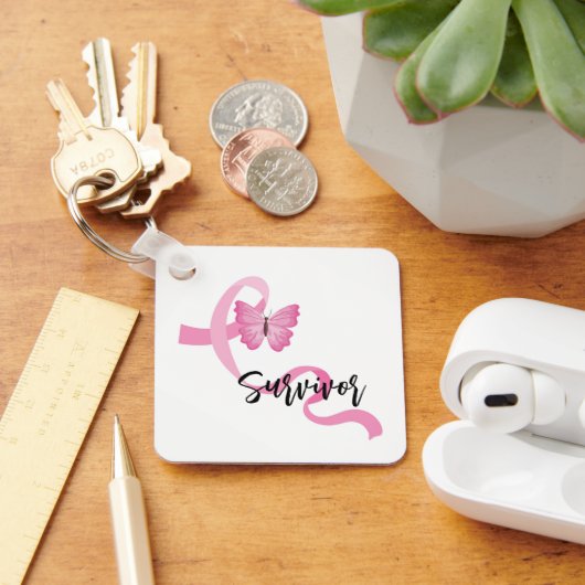 乳がんピンクリボンキーチェーン キーホルダー (デスク)