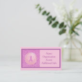 乳がんピンクリボングリッター名刺3 名刺 (スタンド正面)