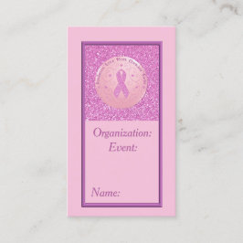 乳がんピンクリボングリッター名刺4 名刺