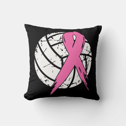 乳がんピンクリボンバレーボール認識度Cos クッション (正面)