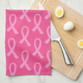 乳がんピンクリボンパターン キッチンタオル (四つ折り)