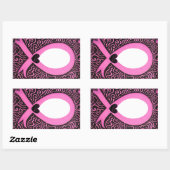 乳がんピンクリボンフレーム追加イメージ/文字 長方形シール (シート)