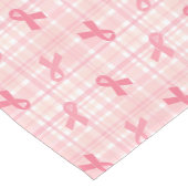 乳がんピンクリボンプレイドパターン ショートテーブルランナー (コーナー)