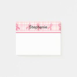 乳がんピンクリボンプレイドパターン ポストイット