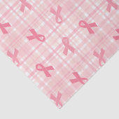 乳がんピンクリボンプレイドパターン 薄葉紙 (詳細)