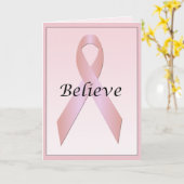 乳がんピンクリボン信じカード カード (黄色い花)