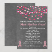 乳がんピンクリボン募金イベント招待状 招待状 (正面/裏面)