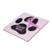 乳がんピンクリボン犬の足跡 タイル (側面)