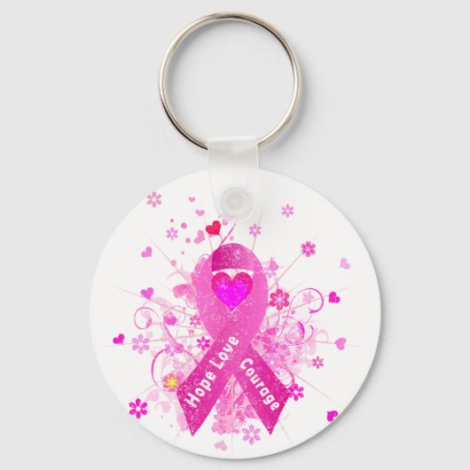 乳がんピンクリボン キーホルダー (正面)