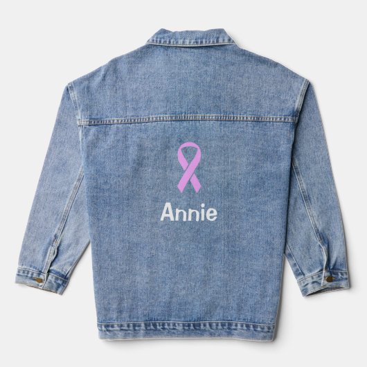 乳がんピンクリボン(名前) 4Ann Denim Jacket デニムジャケット (裏面)