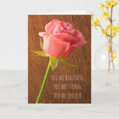 乳がんピンクローズ カード (黄色い花)