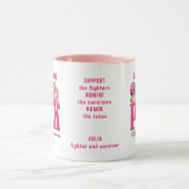 乳がんファイターサッカーハッシュタグピンクリボン マグカップ (中央)