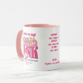 乳がんファイターサッカーハッシュタグピンクリボン マグカップ (正面左)