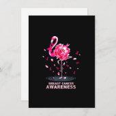 乳がんホープピンクの花フラミンゴ生存者C 招待状 (正面/裏面)