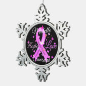 乳がんホープ愛の勇気スノーフレークペーターC スノーフレークピューターオーナメント (右)