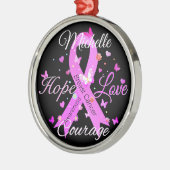 乳がんホープ愛の勇気メタルオーナメント メタルオーナメント (左)