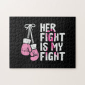 乳がんボクシング手袋彼女は私の戦いwom ジグソーパズル (横)