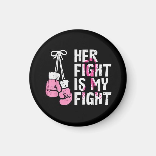 乳がんボクシング手袋彼女は私の戦いwom マグネット (正面)