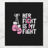 乳がんボクシング手袋彼女は私の戦いwom ワインラベル (シングルラベル)