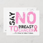 乳がんポストカードにノーと書く ポストカード (正面/裏面)
