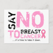 乳がんポストカードにノーと書く ポストカード (正面)