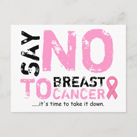乳がんポストカードにノーと書く ポストカード (正面)