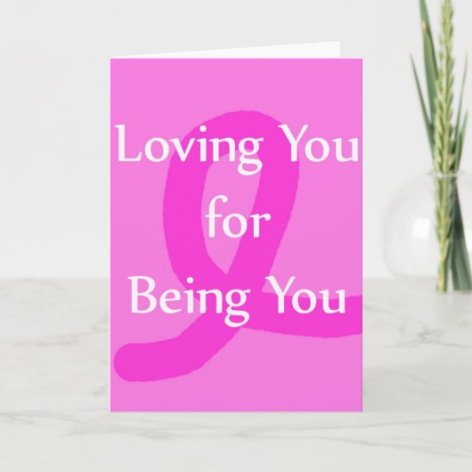 乳がんリボン愛するユー空白のカード カード (正面)