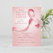 乳がんリボン招待状 招待状 (スタンド正面)