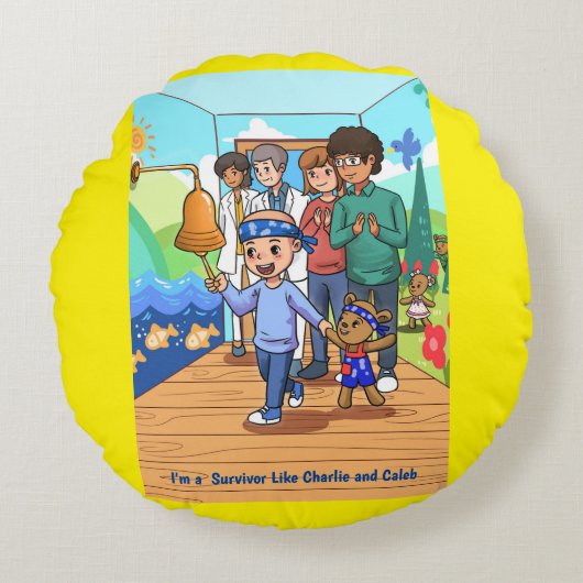 乳がん丸い投げ化学枕 ラウンドクッション (正面)