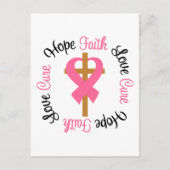 乳がん信仰ラブクロスを願う ポストカード (正面)