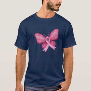 乳がん信仰認識度ピンクリボンバターフル Tシャツ