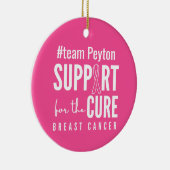 乳がん名前をカスタムするオーナメントピンク セラミックオーナメント (右)