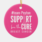 乳がん名前をカスタムするオーナメントピンク セラミックオーナメント (正面)
