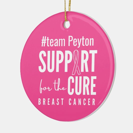 乳がん名前をカスタムするオーナメントピンク セラミックオーナメント (左)