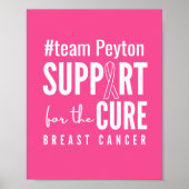 乳がん名前をカスタムするポスタープリント標識 ポスター (正面)