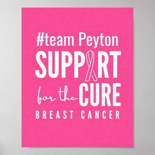 乳がん名前をカスタムするポスタープリント標識 ポスター (正面)