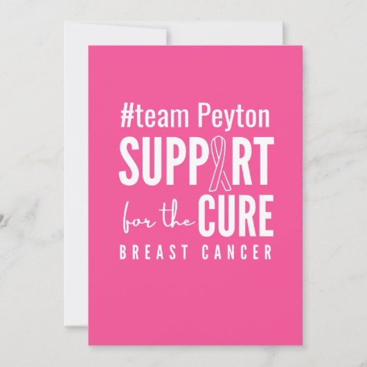 乳がん名前をカスタムする招待状発表 招待状 (正面)