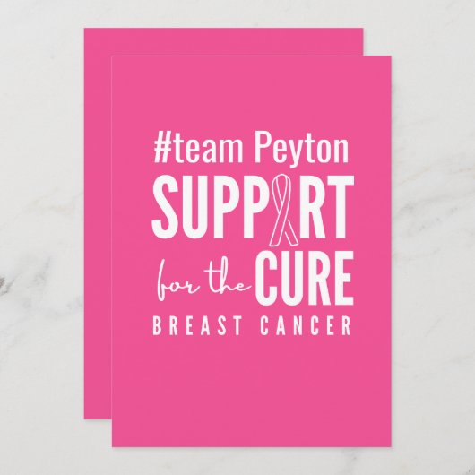 乳がん名前をカスタムする招待状発表 招待状 (正面/裏面)