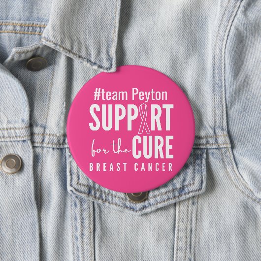 乳がん名前をカスタムする支援ボタンピンク 缶バッジ (インサイチュ)