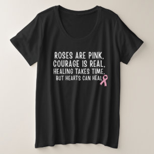 乳がん啓発の詩 プラスサイズTシャツ
